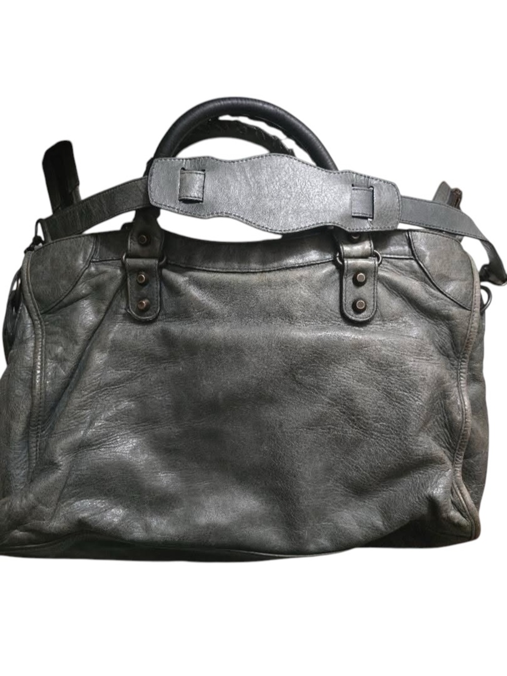 Auth Balenciaga City Bag grey green Lambskin  Leather shoulder Bag mirror strap - Picture 2 of 11